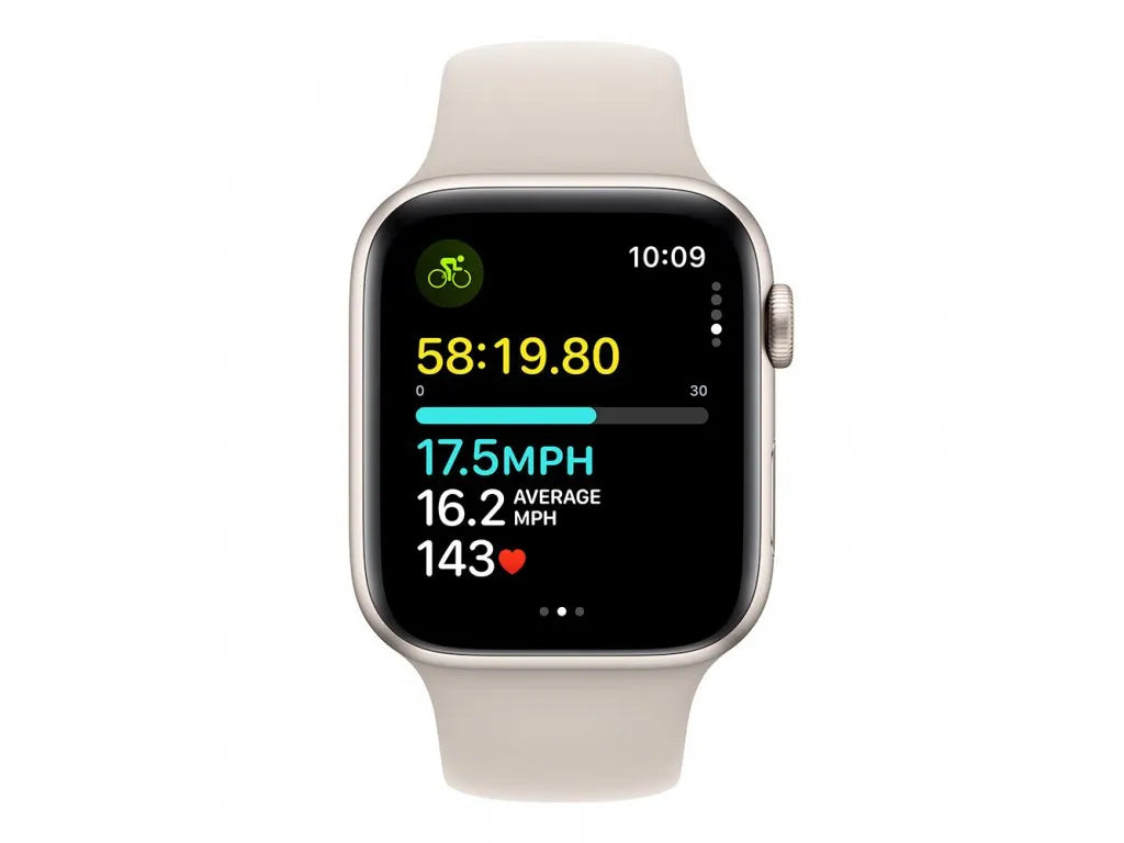 Apple Watch SE GPS 40 mm hliníkové puzdro Starlight so športovým remienkom Starlight – S/M